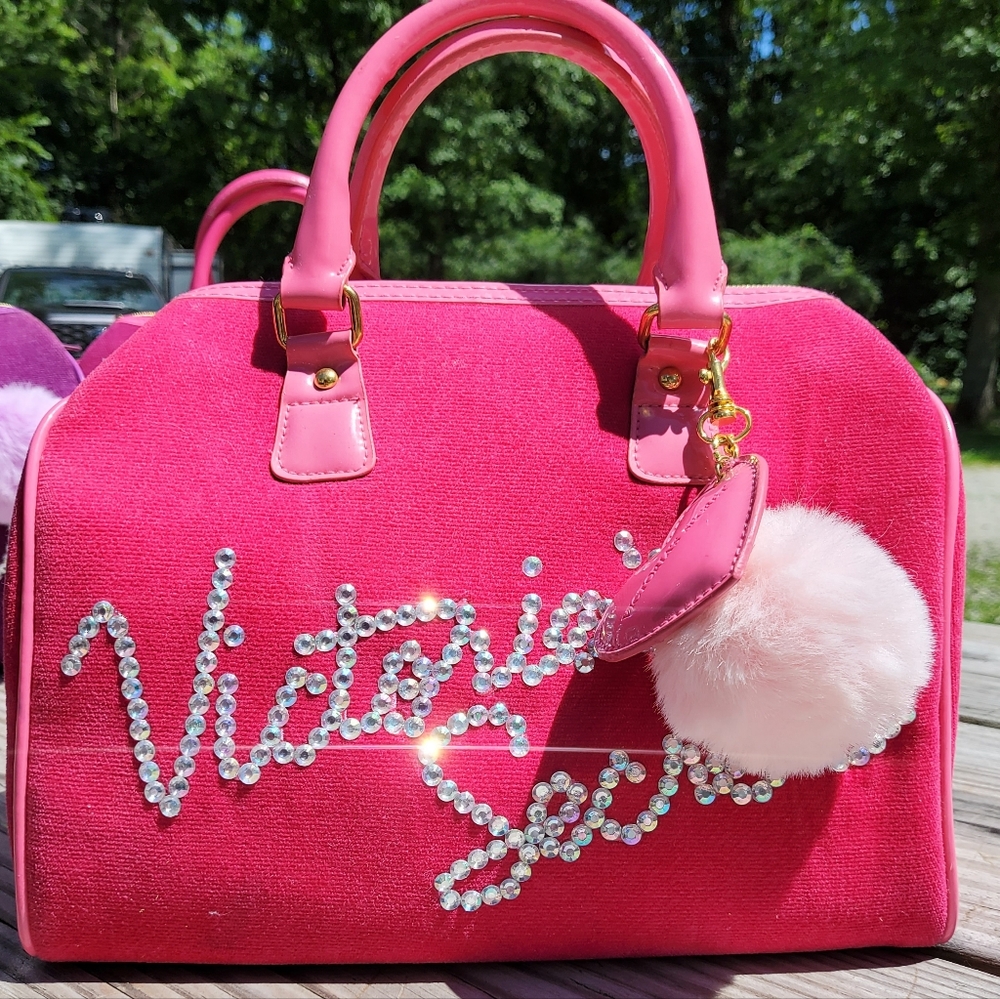 Y2K Victoria's Secret Velour Bowler Bags BUBBLEGUM PINK